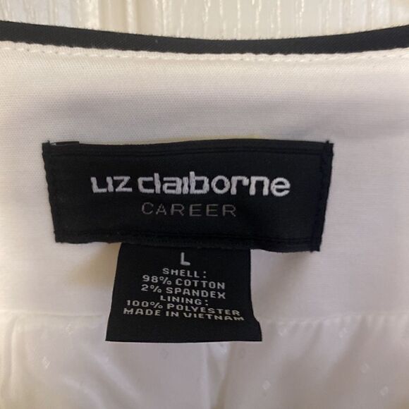 Liz Claiborne Peplum White Blazer Size L - Picture 3 of 6